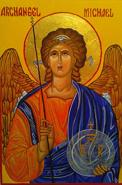St Michael icon by Noreen Bavister